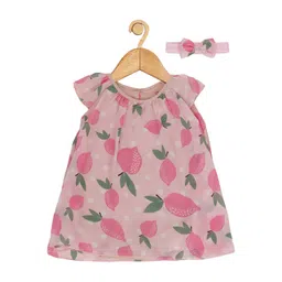 Creative Kids Infant Girls Floral Printed A-Line Dress With Headband-picture-13