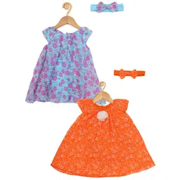 Creative Kids Infant Girls Pack Of 2 Floral Printed A-Line Dress-picture-34
