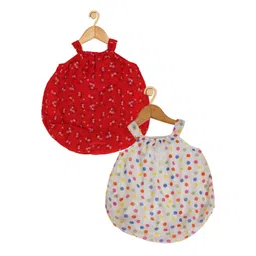 Creative Kids Infant Girls Pack Of 2 Printed Romper Dresses-picture-54