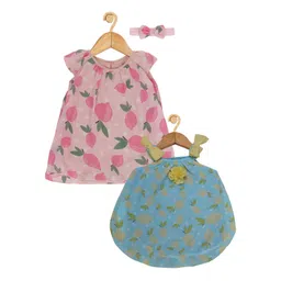 Creative Kids Infant Girls Pack of 2 Printed Round Neck A-Line Dresses-picture-32