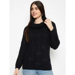 CREATIVE LINE Self Designed Turtle Neck Woollen Pullover-picture-35