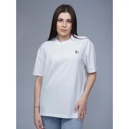CREATIVE LINE Women Graphic Printed Round Neck Cotton Oversized T-shirt-picture-15