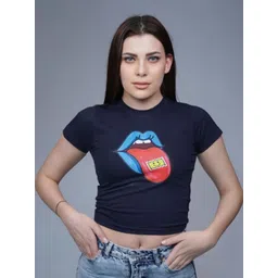 CREATIVE LINE Women Graphic Printed Round Neck Cotton Slim Fit T-shirt-picture-25