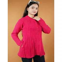 Creative Panther Women Cable Knit Woollen Cardigan-picture-16