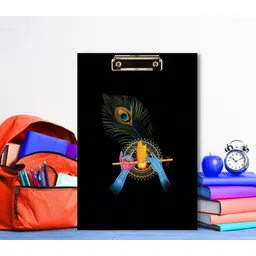 creative print solution Peacock Feather flute design Digital Reprint Clip Board Exam Pad (14x9.5 Inches)-picture-45