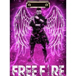creative print solution Free fire Men wings pink Digital Reprint Clip Board Exam Pad (14x9.5 Inches) image 1