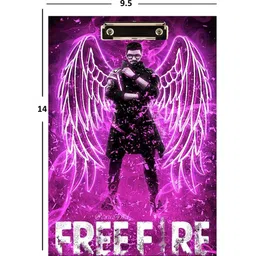 creative print solution Free fire Men wings pink Digital Reprint Clip Board Exam Pad (14x9.5 Inches) image 4