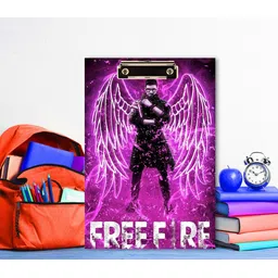 creative print solution Free fire Men wings pink Digital Reprint Clip Board Exam Pad (14x9.5 Inches) image 3