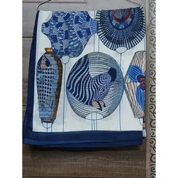 creativemv2 Printed Cotton Blend Men Blue Stole image 2