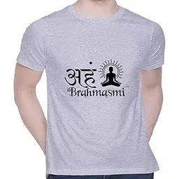 creativit Graphic Printed T-Shirt for Unisex Aham Brahmasmi Tshirt | Casual Half Sleeve Round Neck T-Shirt | 100% Cotton | D00609-402-picture-17