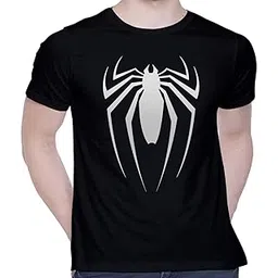 creativit Graphic Printed T-Shirt for Unisex T-Shirt as Spider Print in White Gradient Tshirt | Casual Half Sleeve Round Neck T-Shirt | 100% Cotton | D00321-4-picture-15