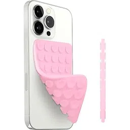 creatology® Sticky Pad Anti-Slip Silicone Phone Grip for Phone | Washable & Reusable Grip Double Sided Rubber Dots for Glass, Furniture and Plain Multi-Surface Mounting Pad (Bright Pink)-picture-21