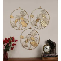 creator handicrafts Gold Floral Three Rings Metal Wall Decor-picture-28