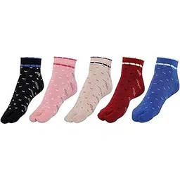 creature Ankle Length Floral Printed Cotton Colorful Thumb Socks For Women/Girls Combo of 5 Pair Free Size-picture-54