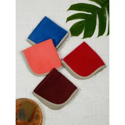 Creeva 4-Pcs Blue & Red Cotton 500 GSM Face Towels-picture-19