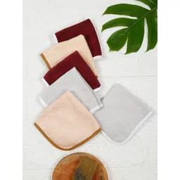Creeva 6-Pcs Grey & Maroon Cotton 500 GSM Face Towels-picture-10