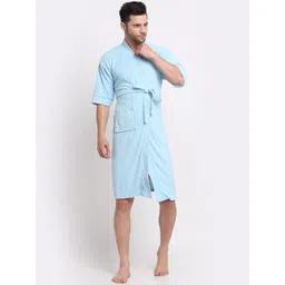 Creeva Belted Knee Length Terry Bath Robe-picture-34