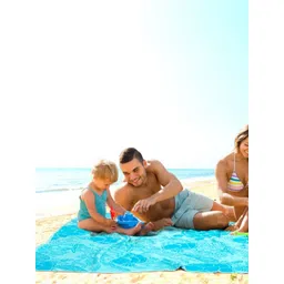 Creeva Blue & Turquoise Blue Printed 500 GSM Cotton Beach Towel-picture-30