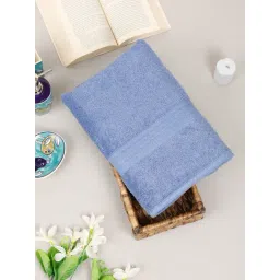 Creeva Classic Blue Cotton Solid Bath Towel-picture-16