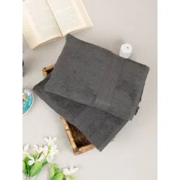 Creeva Classic Grey Cotton Solid Bath Towel-picture-26