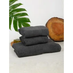 Creeva Classic Grey Cotton Solid Towels-picture-22