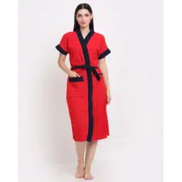 creeva Colourblock Bathrobe with tie-Up Front-picture-18