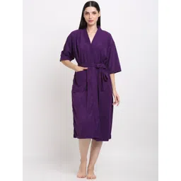 Creeva Everyday Collection Terry Bath Robe With Front Pocket-picture-11