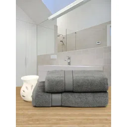 Creeva Grey 525 GSM Cotton Bath Towel Set of 2-picture-33