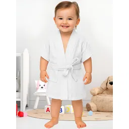 Creeva Kids Shawl Collar Bath Robe With Belt-picture-40