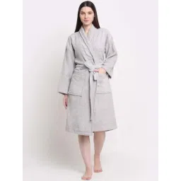 Creeva Luxury Grey Cotton 400 GSM Large Bathrobe-picture-23
