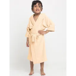 Creeva Melodious Kids Beige Front Pocket Bath Robe-picture-40