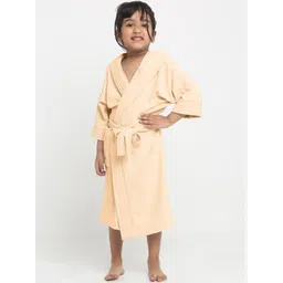 Creeva Melodious Kids Beige Front Pocket Bath Robe-picture-10