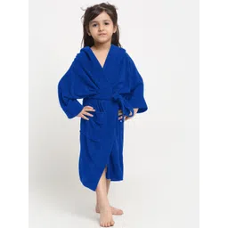 Creeva Melodious Kids Blue Front Pocket Bath Robe image 1