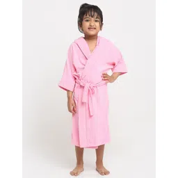 Creeva Melodious Kids Pink Front Pocket Bath Robe-picture-20