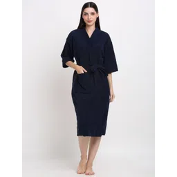 creeva Navy Free Size Bath Robe-picture-22