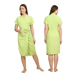 Creeva Parrot Green Micro Terry Bathrobe (Large)-picture-24