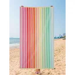Creeva Pastel Green & Red Pattern 500 GSM BeachTowels-picture-48