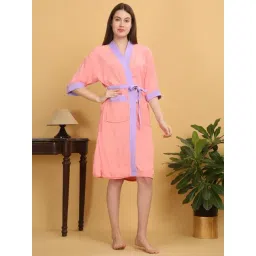 Creeva Pink & Lilac Micro Terry Bathrobe (Large)-picture-37