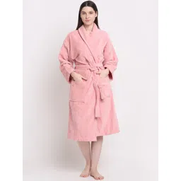 Creeva Pink Solid Bath Robe-picture-53