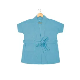 Creeva Sky Blue Micro Terry 120 GSM Melodious Kids Bathrobe 2-3 Yrs-picture-36