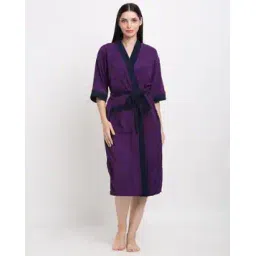 creeva Unisex Micro Terry Tie-Front Bathrobe with Pocket-picture-30