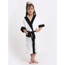 creeva White & Black Large Bath Robe-picture-11