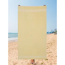 Creeva Yellow 500 GSM Cotton Beach Towel-picture-51
