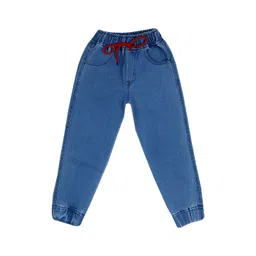 CREMLIN CLOTHING Kids Blue Stretchable Jogger Jeans-picture-49