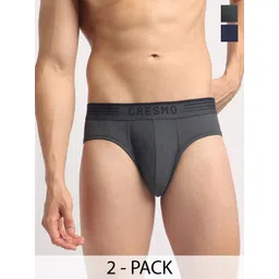 Cresmo Pack Of 2 Men IntelliSoft Antimicrobial Basic BriefsCR-B-STR-P2-SLSTON-COSM-S-picture-34