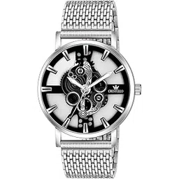 crestello Stainless Steel Chain Analog Wrist Watch for Men (Black/Blue/Brown/Green/White Dial) | CR-WT246-CH-picture-46