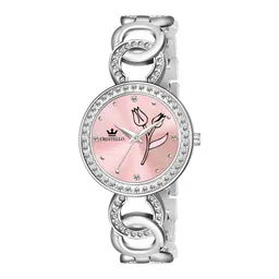 CRESTELLO Women Embellished Bracelet Style Straps Analogue Watch CR-JWL142-PNK-picture-35