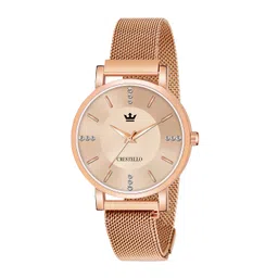 CRESTELLO Women Rose Gold Embellished Bracelet Style Analogue Watch CR-RG113-picture-39