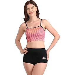 crevox Striped Two Piece Swim Suit Set | Swimwear with Black Bottom | Removable Chest Pads-picture-48