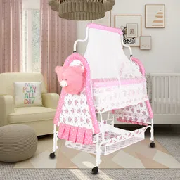 crew4 Cradle for baby boy and girls. Cradle With Swing And Mosquito Net .-picture-21